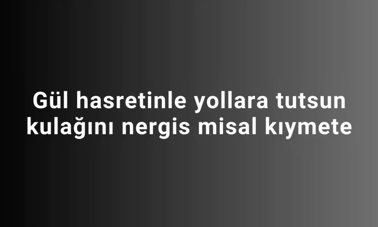 Gül hasretinle yollara tutsun kulağını nergis misal kıymete