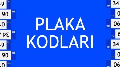 plaka kodları